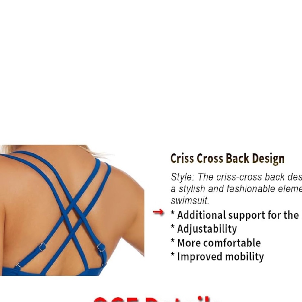 Qualifies 3/$50 Swimsuit - Ruched waist, delicate Criss-Cross straps - Medium - Picture 2 of 8